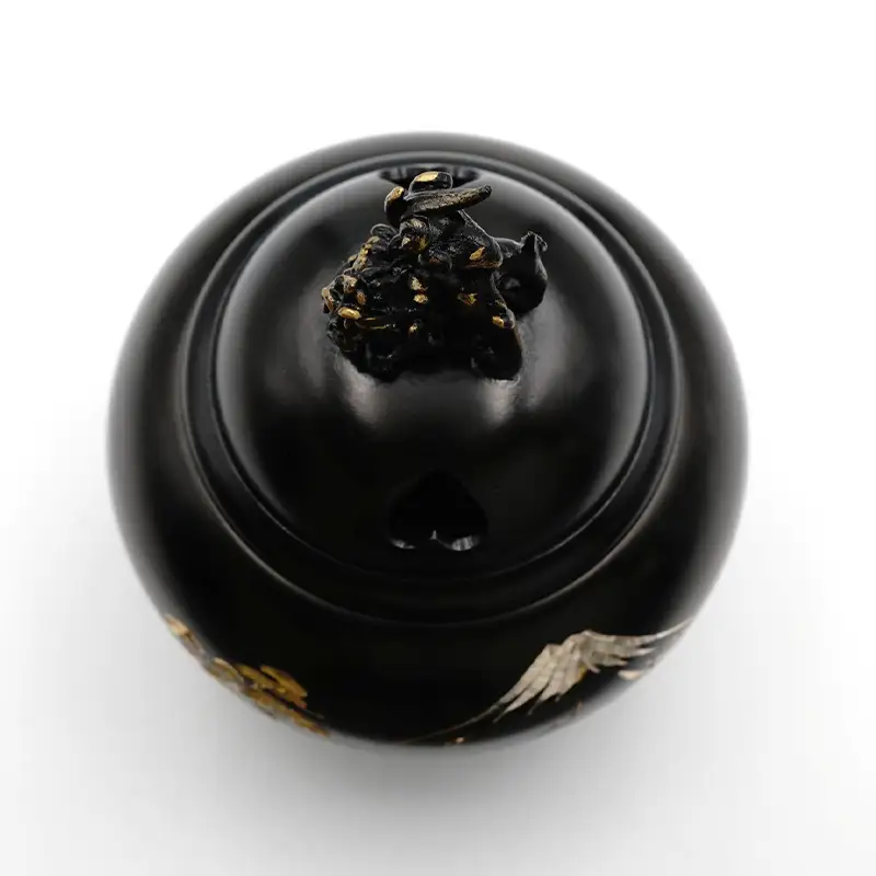 【高岡銅器】 香炉 富士に松 獅子蓋 香道具 富山県 高岡 FAD-2117