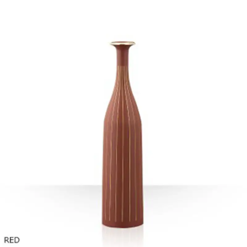 【高岡銅器】Flower Vase RAPPA SLIM(Red) モダン おしゃれ 花瓶 かびん 花立 花器 富山県 高岡 FAD-2129