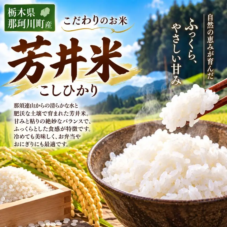 【定期3回】令和8年度産 新米 那珂川町産芳井米 3kg×3｜栃木県 那珂川町 送料無料