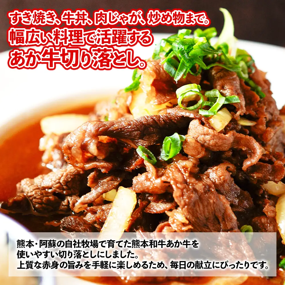 熊本和牛 あか牛 切り落とし 1kg（500g×2）
