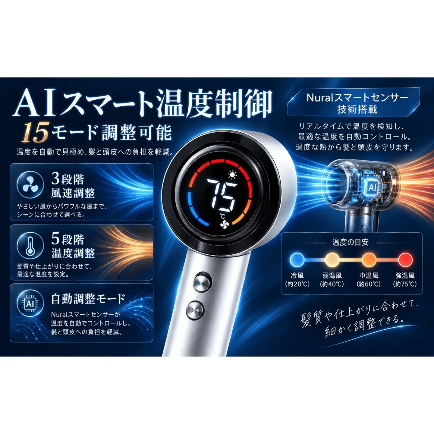 ヘアドライヤー グレー　G02