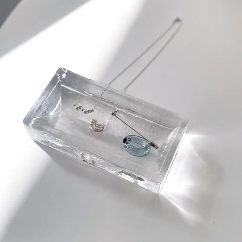 ひとかけ 角トレイ（クリアー） 食器 トレイ 皿 ガラスプレート ガラス 硝子 手作り ギフト プレゼント 贈り物 九十九里町 千葉