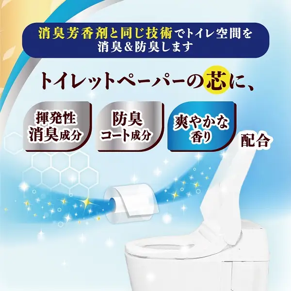 0010-10-27 エリエール 消臭＋ トイレットティシュー しっかり香るフレッシュクリアの香り コンパクトダブル 8ロール×2パック 16ロール　1.5倍巻 37.5m トイレットペーパー ダブル パルプ100％ 消臭 防臭 日用品 消耗品 備蓄