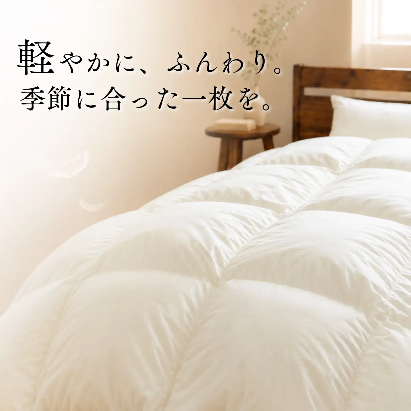 羽毛本掛けふとん（抗ウイルス・抗菌加工） ダブル ホワイトダウン85％
