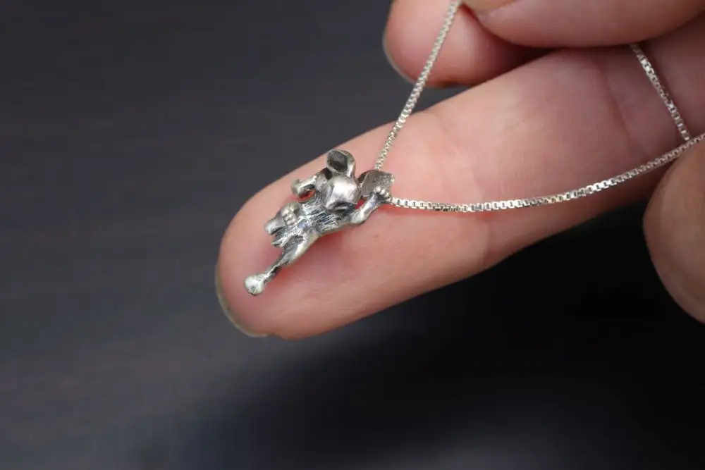【縄文アクセサリーDo_goods】SILVER925製 鳥獣戯画 うさぎのネックレス小　700-213  [5839-8598]