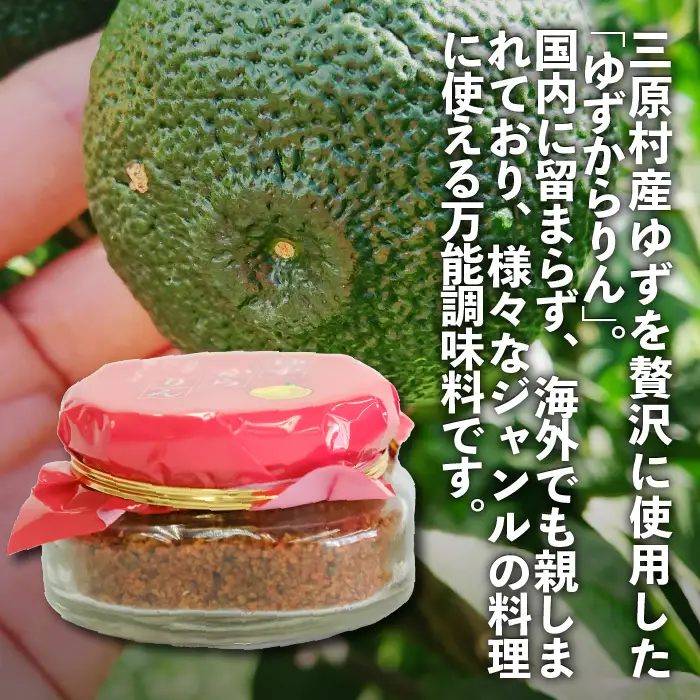 三原村の赤い柚子胡椒【ゆずからりん】3個セット