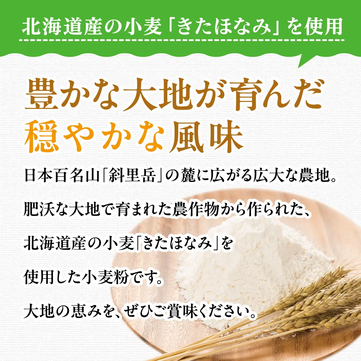 北海道産「きたほなみ（小麦粉）」計2kg（1kg×2パック） KYSB051