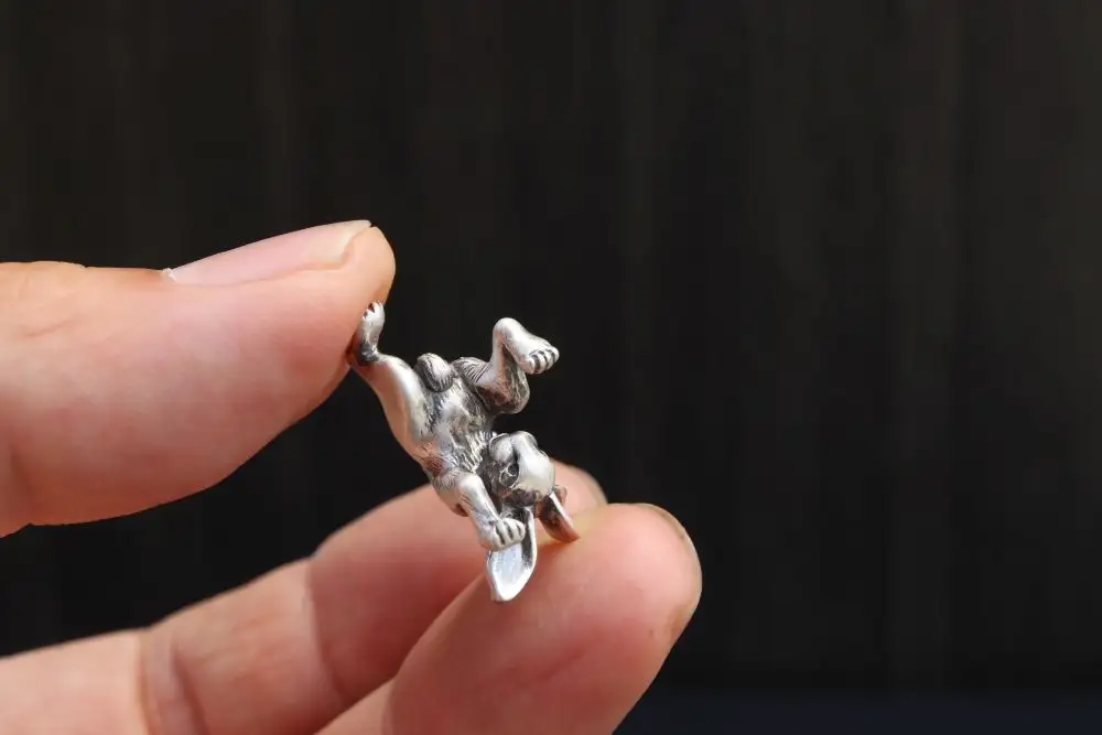 【縄文アクセサリーDo_goods】SILVER925製 鳥獣戯画 うさぎのペンダント中　700-212  [5839-8597]
