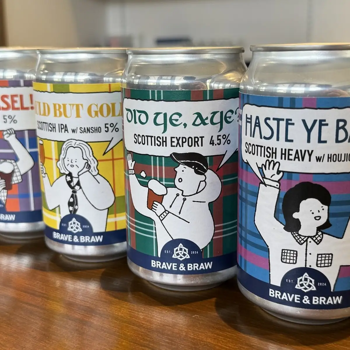 クラフトビール 飲み比べ 4種 350ml×4本 セット｜缶ビール 地ビール IPA 黒ビール お酒 スコティッシュ 高知県 日高村 BRAVE & BRAW