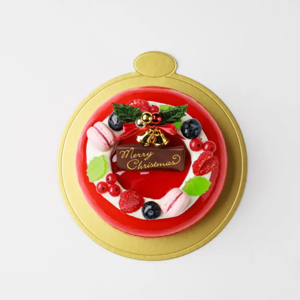 クリスマスケーキ ドゥースフリュイルージュ (14cm）2026 ケーキ クリスマス 冷凍 デザート スイーツ Xmas アールグレイ風味 ホワイトチョコムース