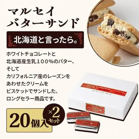 六花亭六花セレクションC 2セット(1セット:マルセイバターサンド20個+マルセイバターケーキ5個)【配送不可地域：離島】【1784605】