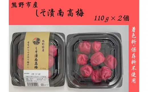 梅干し 南高梅 無添加 しそ漬け梅干し 110g×2【frsn0019】