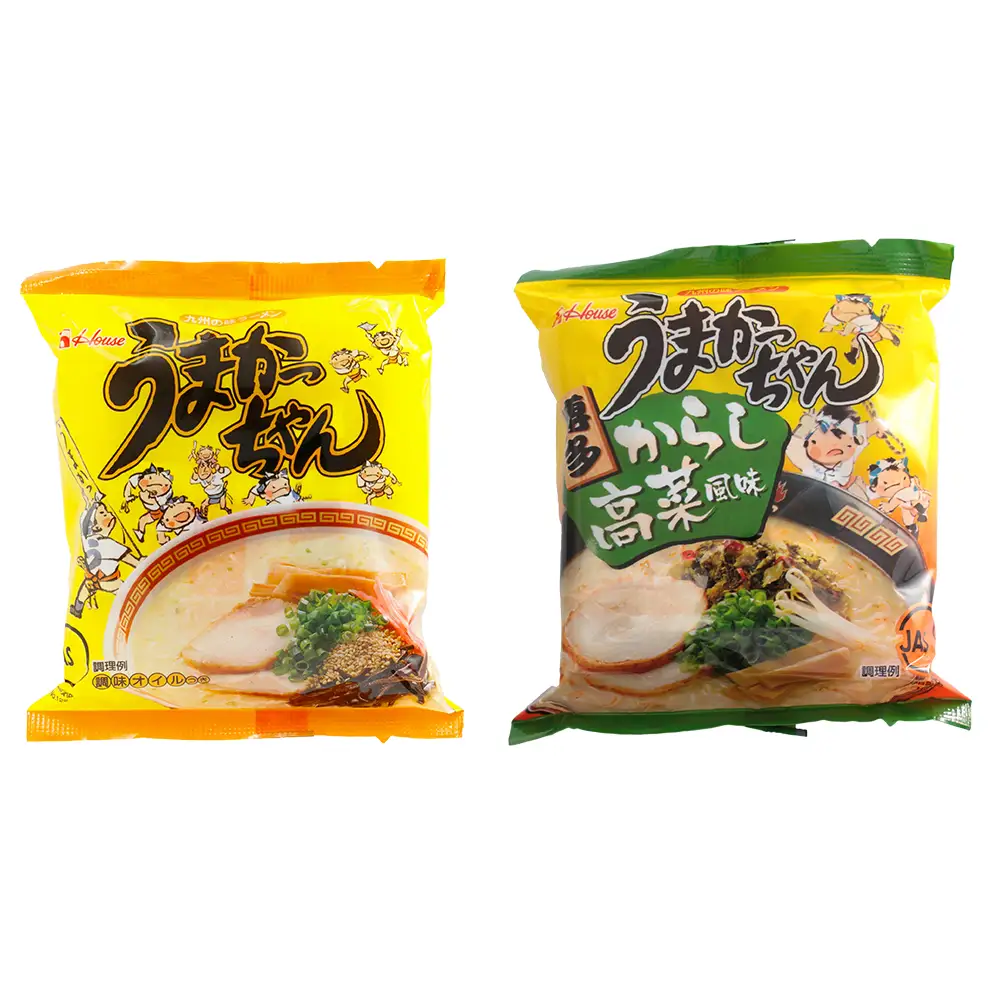 豚骨ラーメン うまかっちゃん 10食(5パック×2/うまかっちゃん 博多辛子高菜 10食(5パック×2)セット[H0237]