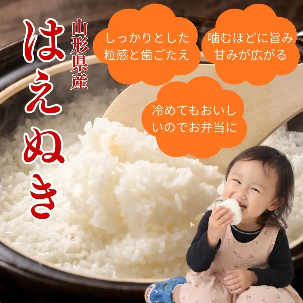 令和8年産 新米 はえぬき 20kg (5kg×4）清流寒河江川育ち 山形県産 米 精米 お米 山形県 送料無料