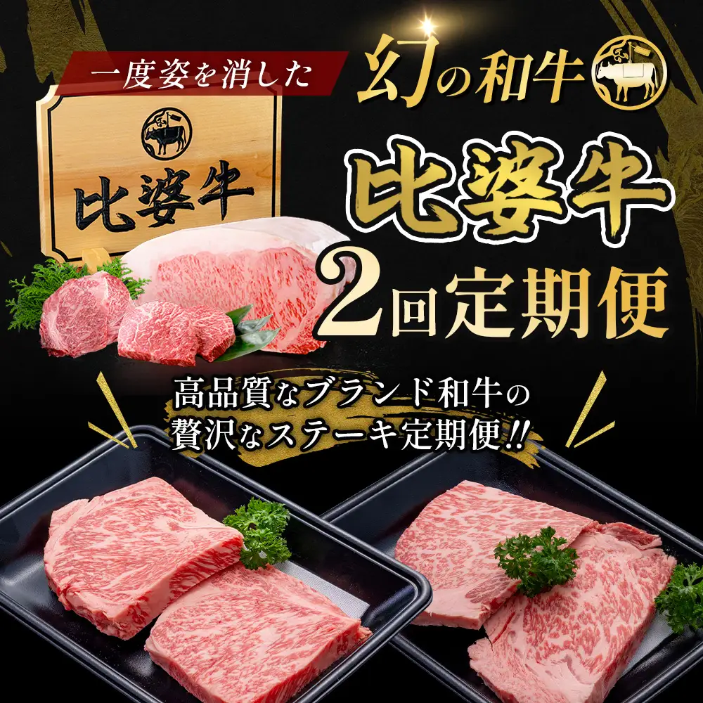 比婆牛 牛肉 ステーキ定期便 2 回（合計 600g）