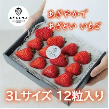 【12月25日から順次出荷】あざといちご　3Lサイズ　12粒入り　ロックファーム京都【配送不可地域：離島・北海道・沖縄県】【1786952】
