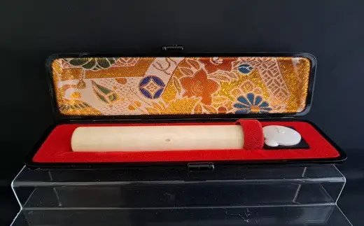 高級本象牙横目（日輪）芯持ち印鑑　18.0mm×90mm（ワニまたはカメケース・桐箱ケース付き）はんこ ハンコ 実印 銀行印 認印 オーダー