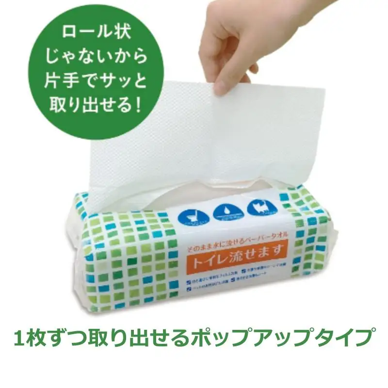 0012-107-02 マスコー製紙 トイレ流せます 100組(200枚)×30個 水に流せる ペーパータオル トイレットペーパー