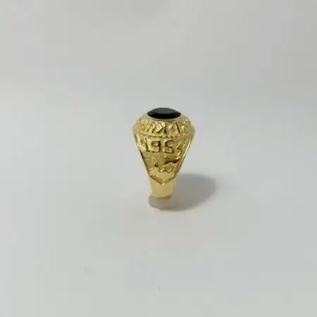 アクセサリー 指輪 (鋳造)K18YG オニキス留 サイズ 14号【配送不可地域：沖縄県】【1769153】