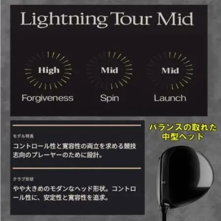 ゴルフクラブ　PXG Lightning TOUR-MID ドライバー　10.5°S【1734788】