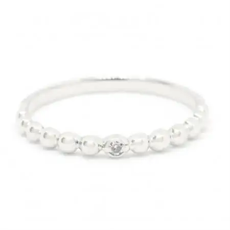 【サイズ:11号】K10WG丸玉デザインダイヤモンドリング R4130DI-2【配送不可地域：離島・沖縄県】【1767901】