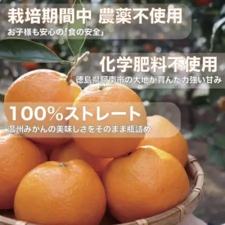 栽培期間中農薬・化学肥料不使用!ストレートみかんジュース600ml2本　情熱カンパニー　ご自宅用【1737108】