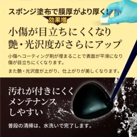 ゴルフクラブ用ガラスコーティング剤 スポンジ塗布タイプ 10ml【1753740】