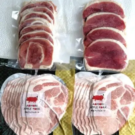 青森県産鴨肉とアップルポークのスライスセット　合計650g【配送不可地域：離島】【1749749】