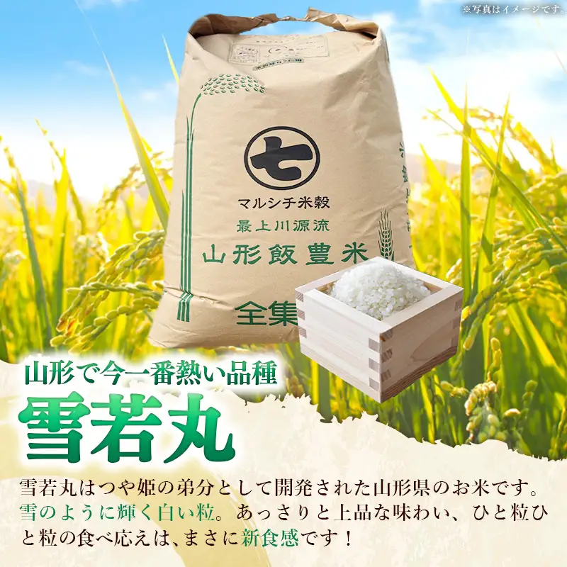 【令和8年産】飯豊町産 雪若丸 玄米 30kg - おこめ ごはん ブランド米 マルシチ米穀 山形県 飯豊町