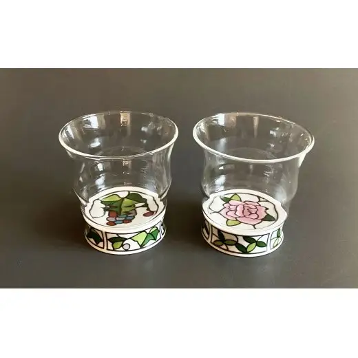有田焼ペアロックグラス（ビートロ葡萄&ビートロバラ）【東洋セラミックス】グラス ワイン コップ 酒 酒器 ウイスキー 日本酒 おしゃれ  食器 セット 調理器具 ギフト 薔薇 バラ 葡萄 ぶどう ギフト ペア プレゼント au058