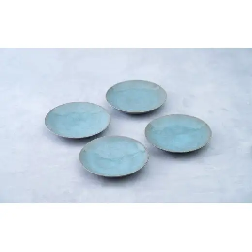 有田焼 青磁 貫入取皿 4枚セット 【茂正工房 梶原大敬】うつわ 器 和食器 磁器 陶器 取り皿 作家もの 手作り 青磁 貫入 ギフト ak055