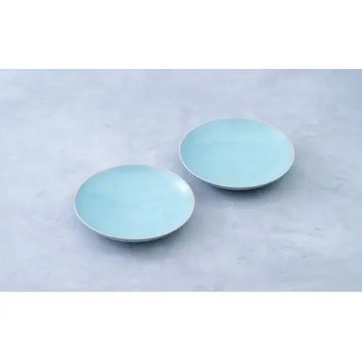 有田焼 青磁 天青取皿 2枚セット 【茂正工房 梶原大敬】うつわ 器 和食器 磁器 陶器 取り皿 青磁 作家もの 手作り ギフト 新婚祝い お祝い ak057