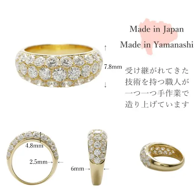 K18YG ダイヤモンド パヴェリング 3ct /b0395da