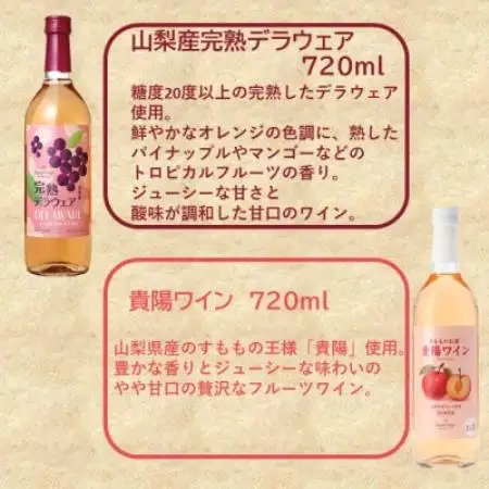 サントネージュ　華やぐ味わいのワインセット(山梨産完熟デラウェア・貴陽ワイン 各720ml)【1755778】