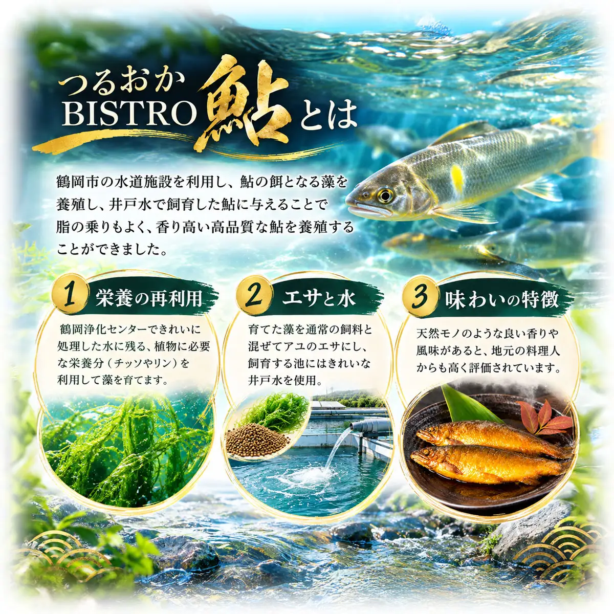 つるおかBISTRO鮎 極上ギフトセット (鮎甘露煮2尾 ＆ 開き干し3尾) | ビストロあゆ 山形県漁業協同組合 由良水産加工場