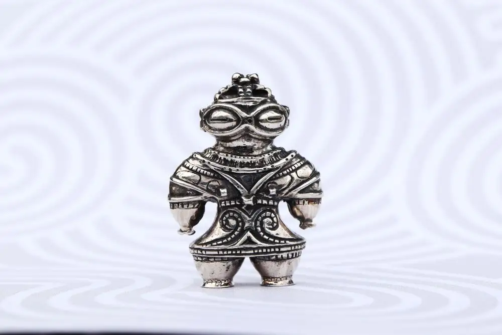 【縄文アクセサリーDo_goods】SILVER925製 初代ミニ遮光器土偶のネックレス&ミニオブジェ 659-436  [5839-2352]