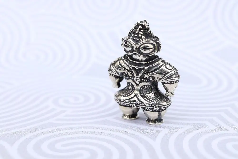 【縄文アクセサリーDo_goods】SILVER925製 2代目ミニ遮光器土偶のネックレス&ミニオブジェ 659-827  [5839-2354]