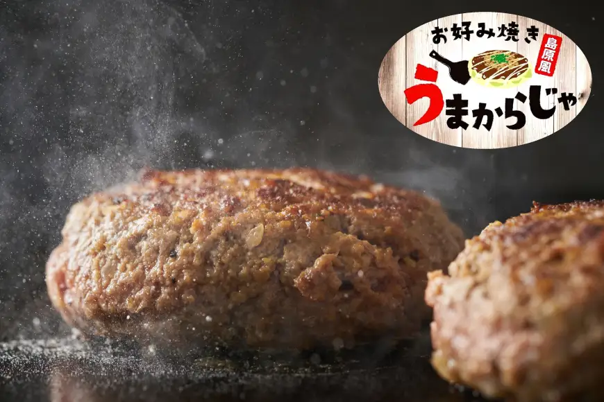 AK090 【3回定期便】 島原鉄板焼き屋の一品 うまからじゃ手捏ねハンバーグ 150g×5個