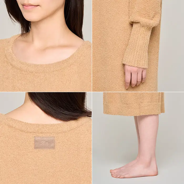 【キャメル LL】ReFa バイタルテック フラッフィーニット マキシレングスプルオーバー WOMEN