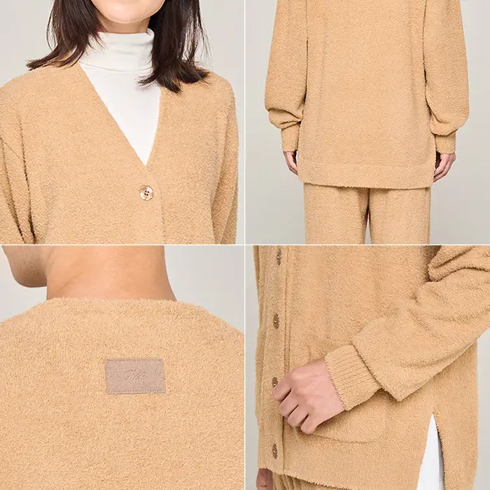 【モカグレー M】ReFa バイタルテック フラッフィーニット カーディガン