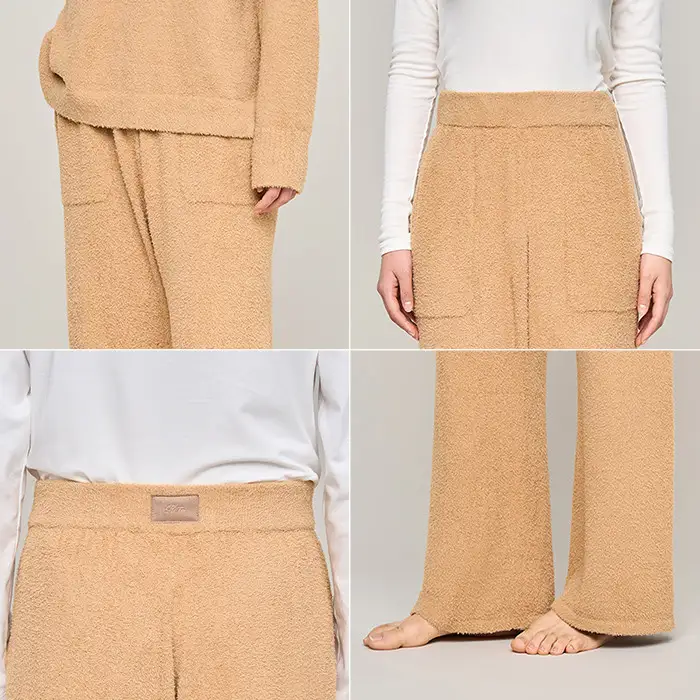 【キャメル S】ReFa バイタルテック フラッフィーニット ストレートパンツ