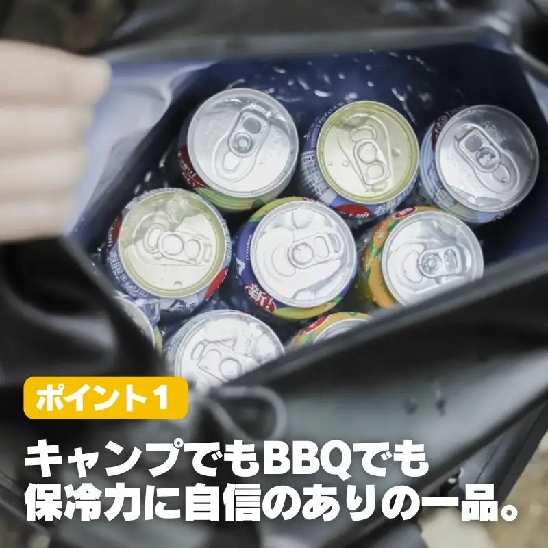 ANOBAブリザードソフトクーラー 25L ブラック (AN029) BBQ アウトドア　キャンプ 防水