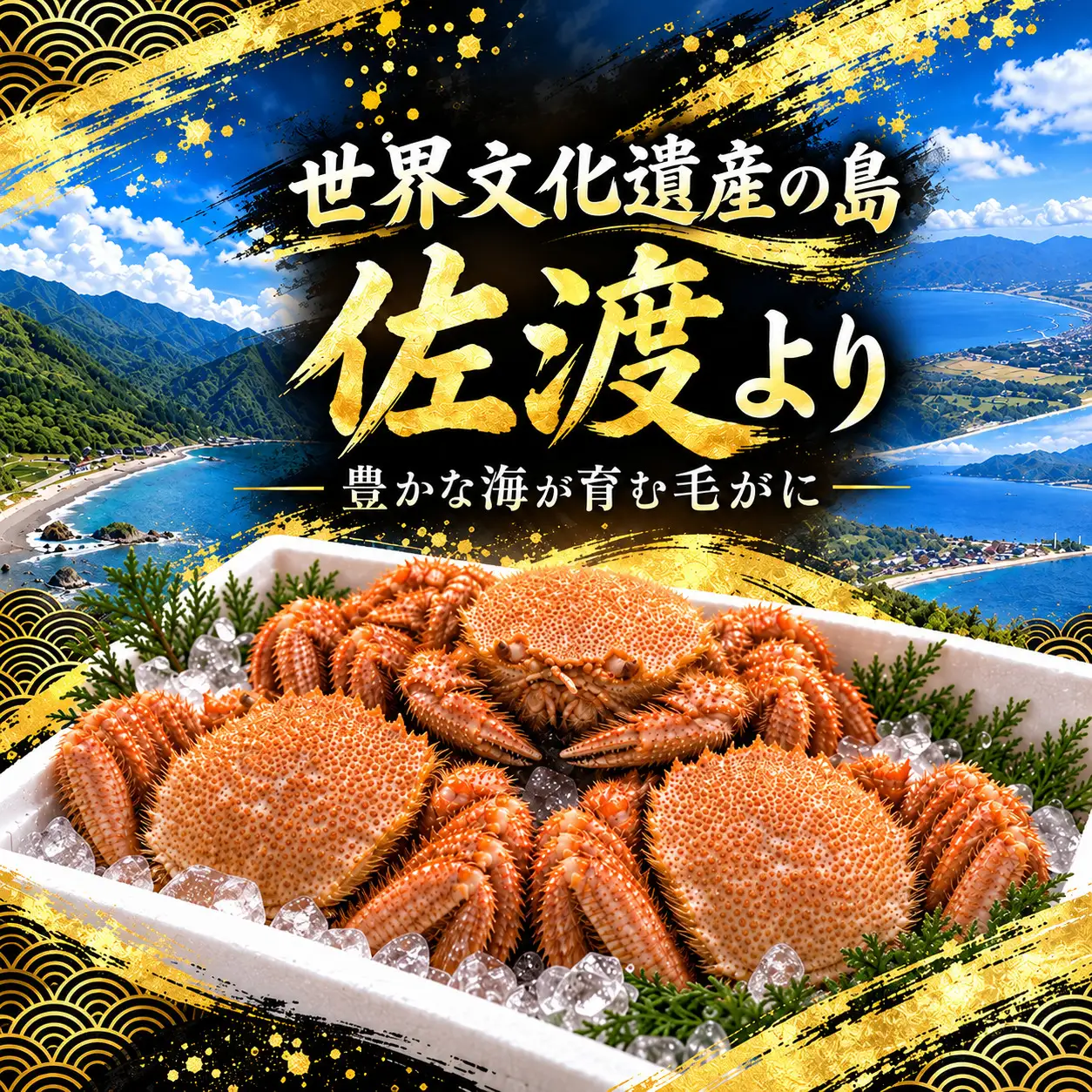 【先行予約】佐渡産 毛ガニ 300g×5杯 計1.5kg 浜茹で 冷蔵 海洋深層水で泥抜き