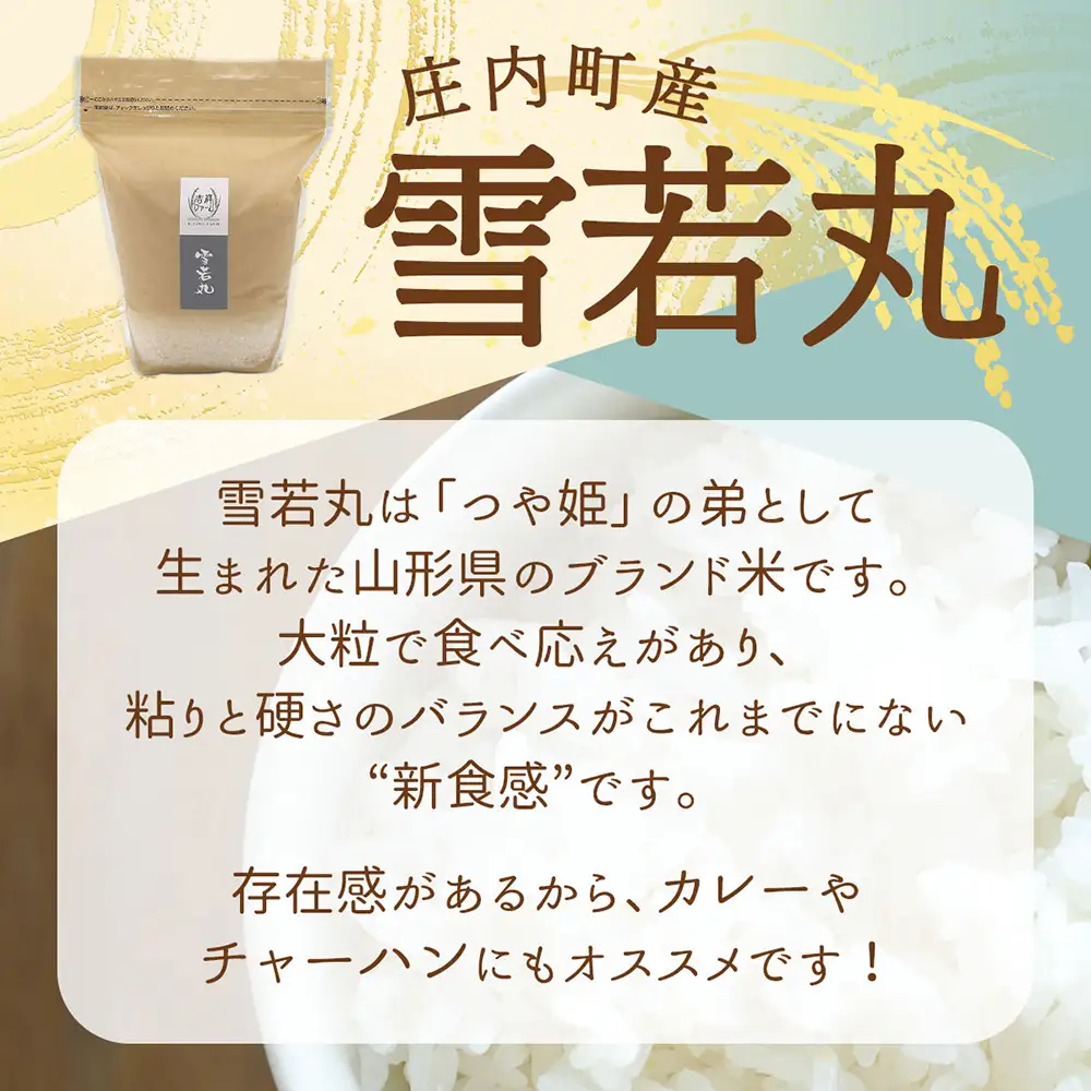 【令和8年産】吉祥ファーム 雪若丸 2kg 2kg×1袋 優秀金賞受賞農家 庄内町産 ブランド米 米 国産 単一原料米 山形 庄内平野 山形県庄内