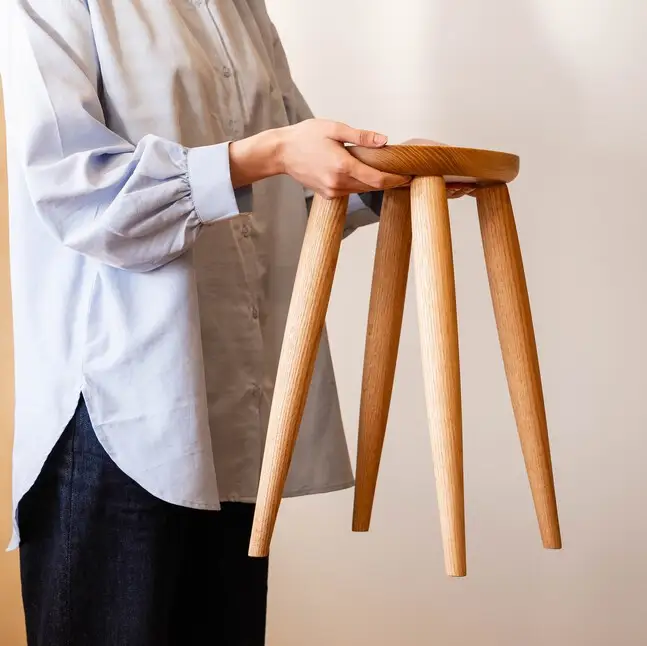 飛騨の職人が製作 じゃがいもスツール A【色ダーク・高さ40㎝】 椅子 スツール 椅子 北々工房