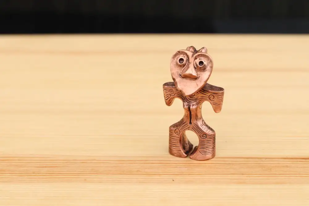 　【縄文アクセサリーDo_goods】純銅製 ハート形土偶のネックレス&ミニオブジェ　700-106  [5839-2357]