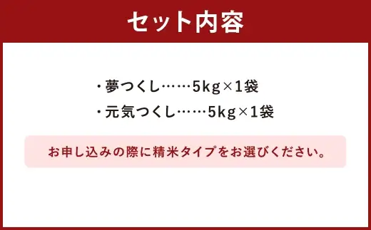 食べ比べセット 10kg （ 5kg × 2袋 ） 白米 夢つくし 元気つくし お米 米 こめ コメ 白飯 飯 ご飯 おにぎり 国産 福岡県産