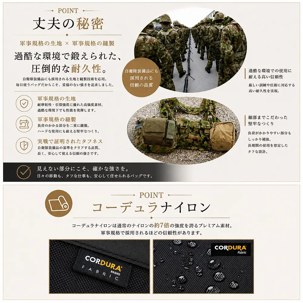 デスクまるごと持ち運び！ビジネスバッグL  選べる 生地色 金具色