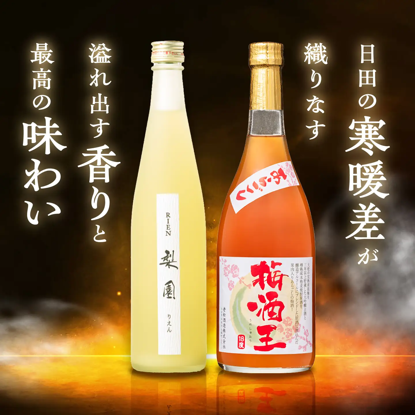 老松酒造 梨園・梅酒王 飲み比べセット 2本入 日田市 梅酒 梨のお酒 リキュール おさけ[AREY015]