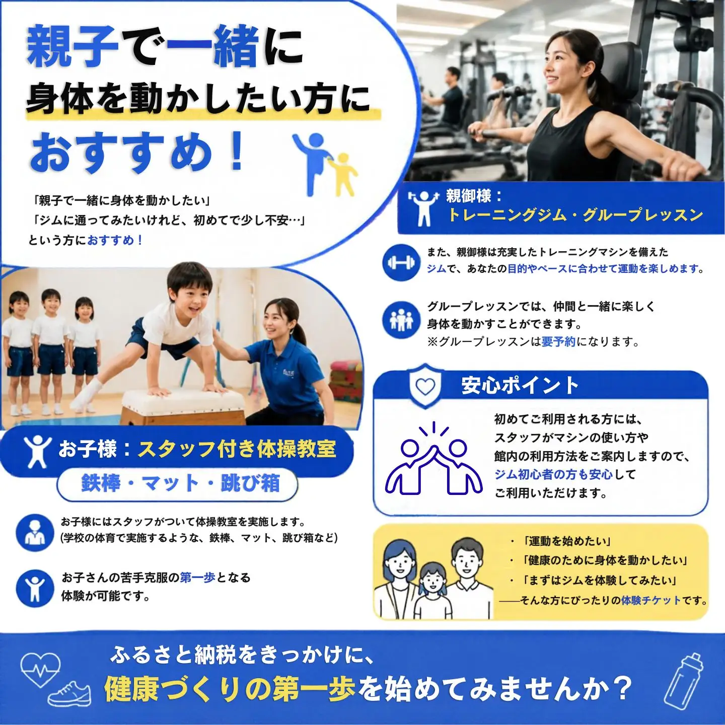 【ふるさと納税限定】都留市WELLB24Hフィットネスジム 親子ウェルネス体験1回チケット